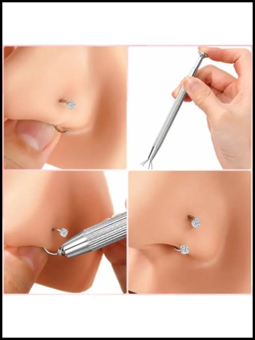 2pcs Titanium Horseshoe Nose Ring 20G 6mm 7mm 8mm Piercing Jewelry